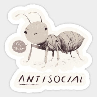 ant-isocial - puns Sticker